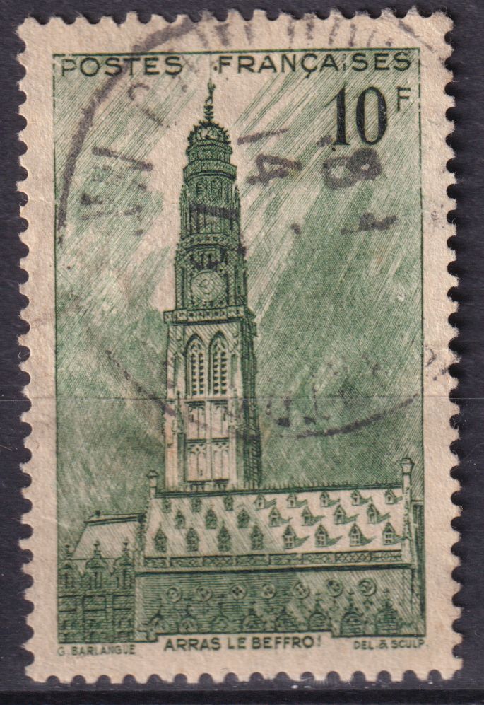 Timbre France n° 567 obl Beffroi d'Arras