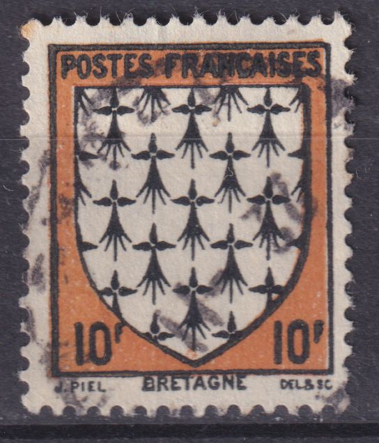 Timbre France n° 573 obl armoirie de provinces Bretagne