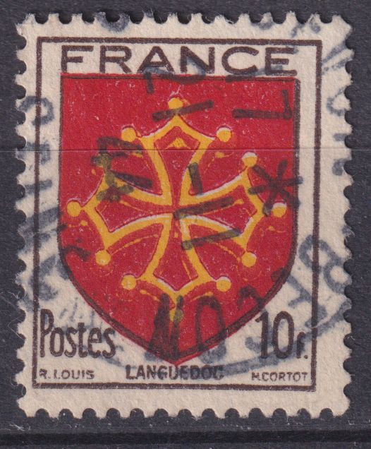 Timbre France n° 603 obl armoiries du Languedoc
