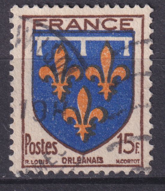 Timbre France n° 604 obl armoiries Orléanais