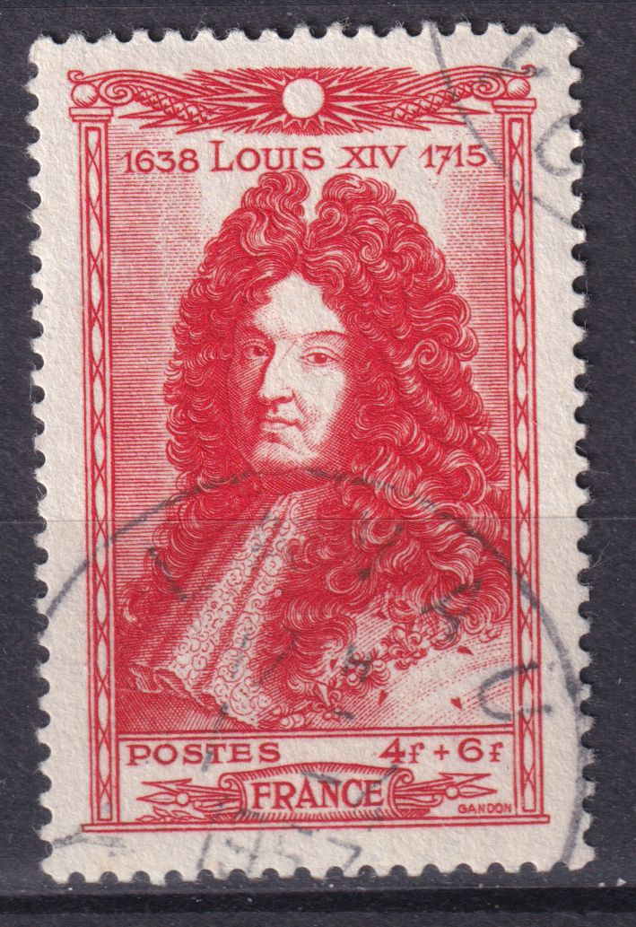 Timbre France n° 617 obl Louis XIV par Rigaud