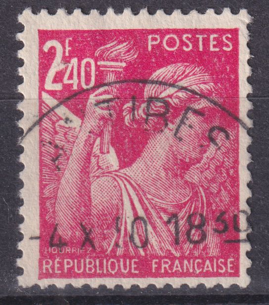 Timbre France n° 654 obl type Iris