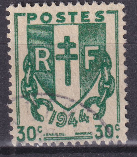 Timbre France n° 671 obl type chaînes brisées