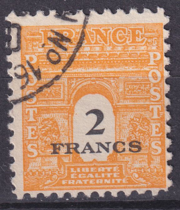 Timbre France n° 709 obl type Arc de Triomphe de 1944