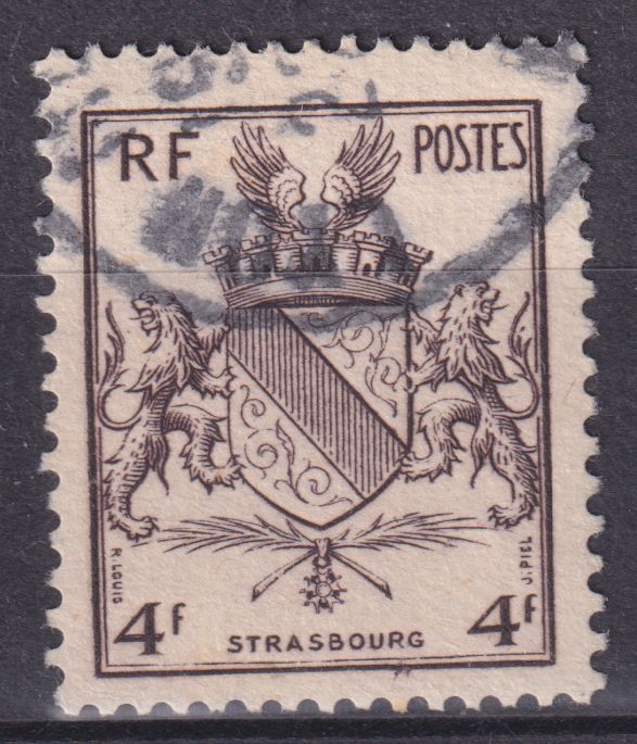 Timbre France n° 735 obl armoirie libération de Strasbourg