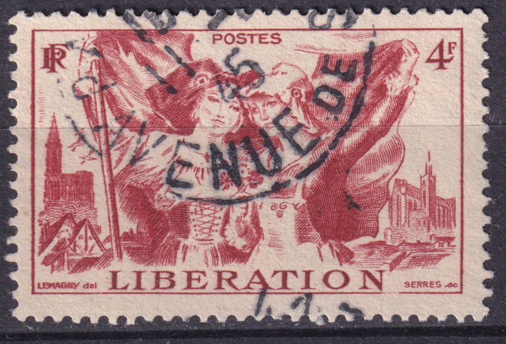 Timbre France n° 739 obl libération de l'Alsace et de la Lorraine