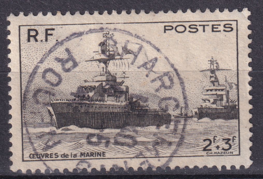 Timbre France n° 752 obl pour les œuvres de la marine bâtiments de ligne