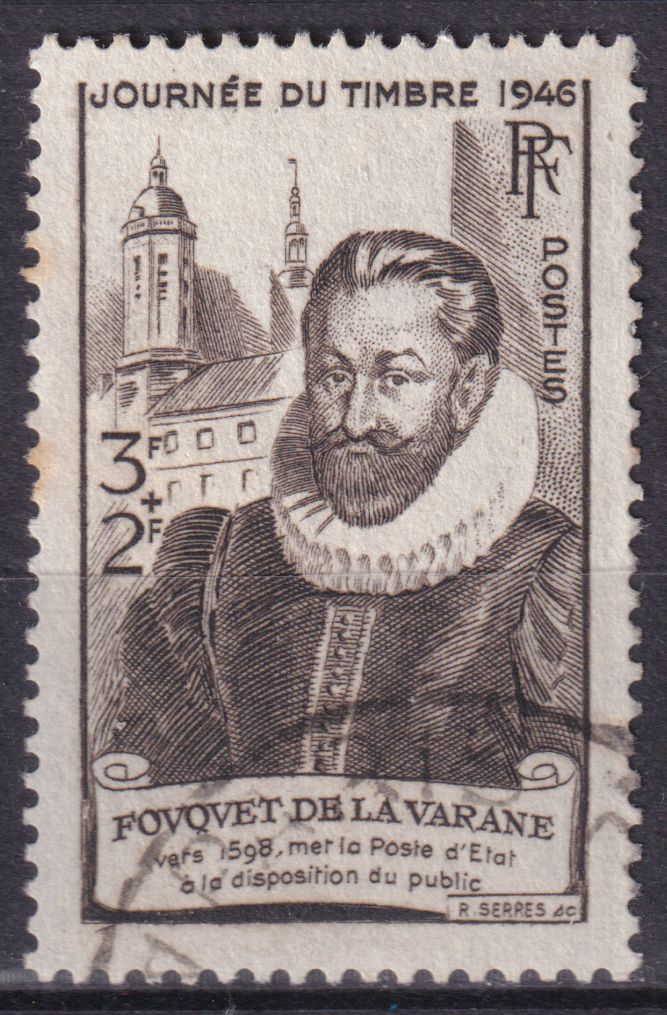 Timbre France n° 754 obl Guillaume Fouquet, marquis de la Varane et chapelle du Prytanée de la flèche