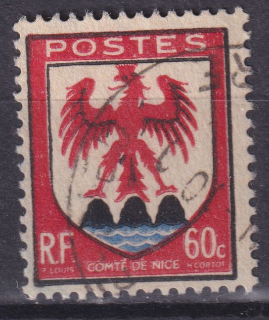 Timbre France n° 758 obl armoirie du comté de Nice