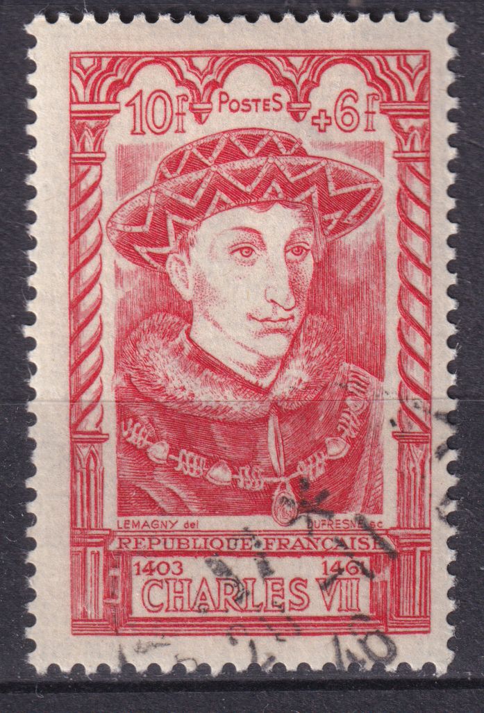 Timbre France n° 770 obl Charles VII célébrité du XV° Siècles
