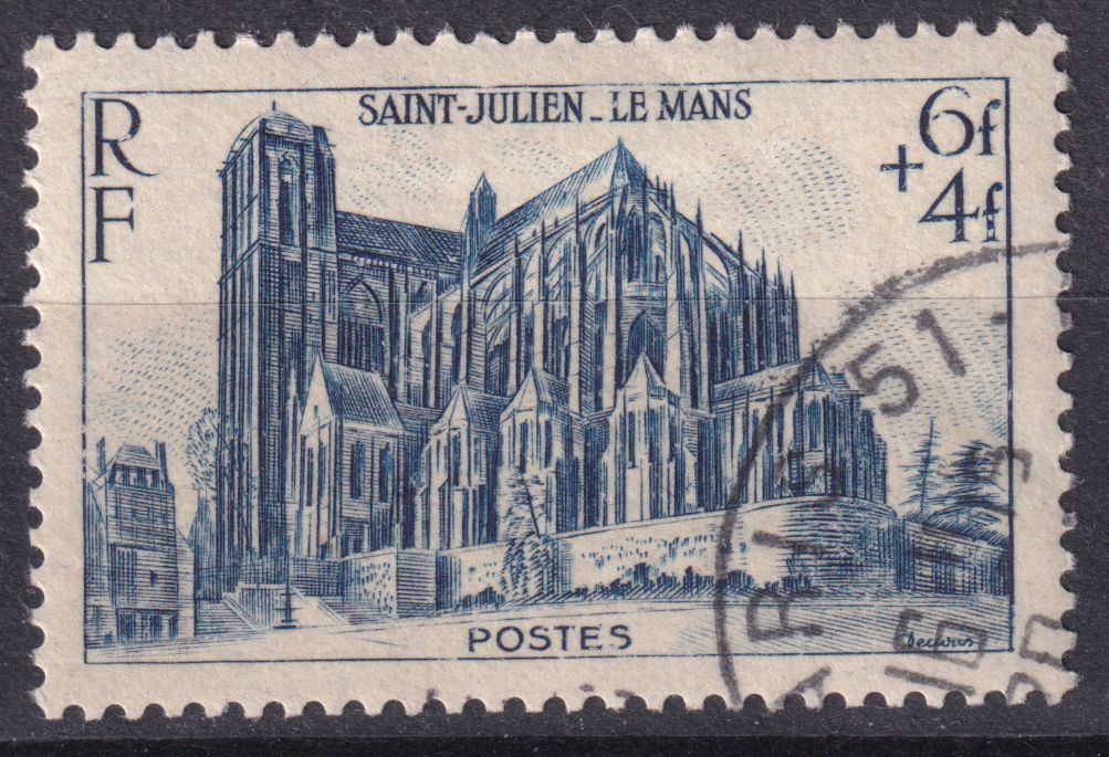 Timbre France n° 775 obl cathédrale Saint-Julien le Mans