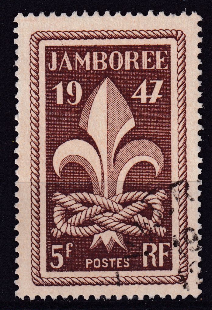 Timbre France n° 787 obl Jamborce mondial, à Moisson emblème scout