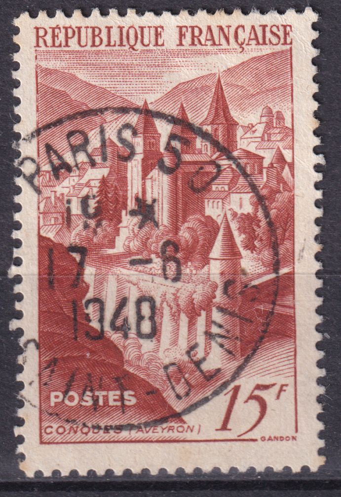 Timbre France n° 792 obl Abbaye de Conques