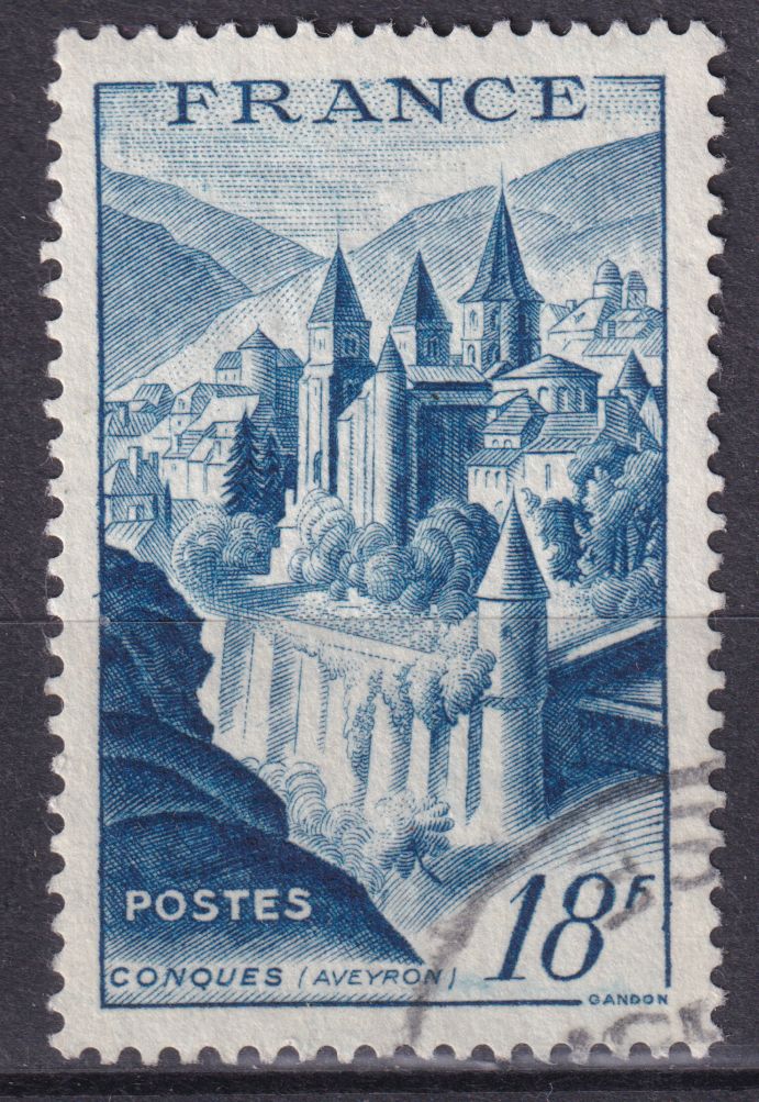 Timbre France n° 805 obl Abbaye de Conques