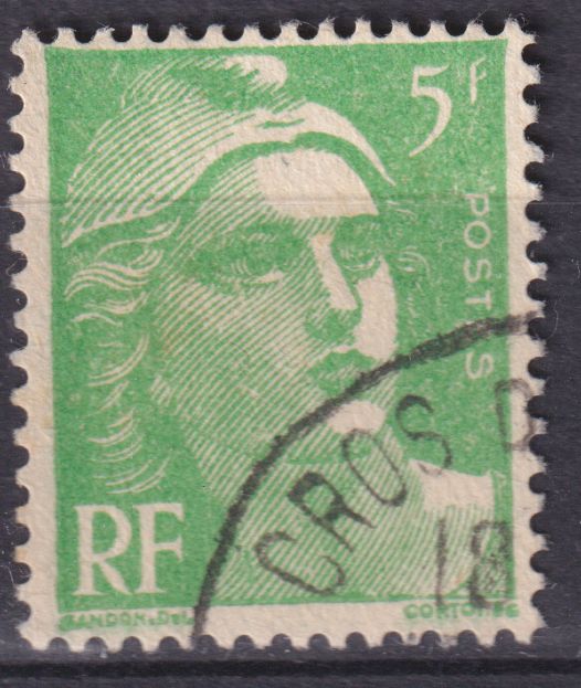 Timbre France n° 809 obl type Marianne de Gandon