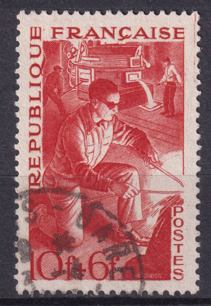 Timbre France n° 826 obl métier, métallurgiste