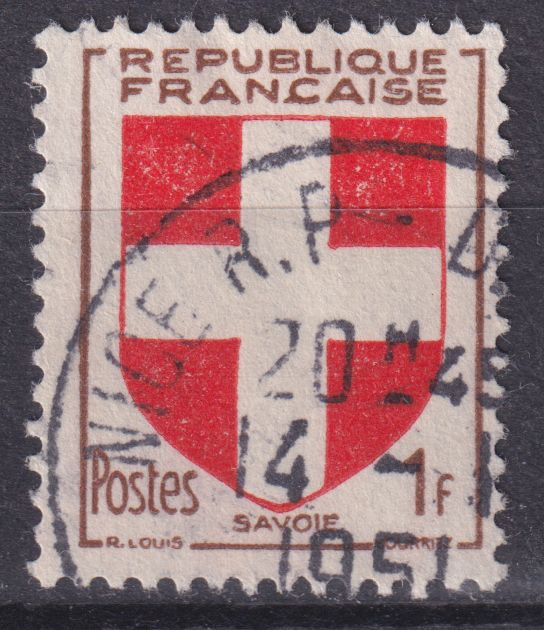 Timbre France n° 836 obl armoirie de Savoie
