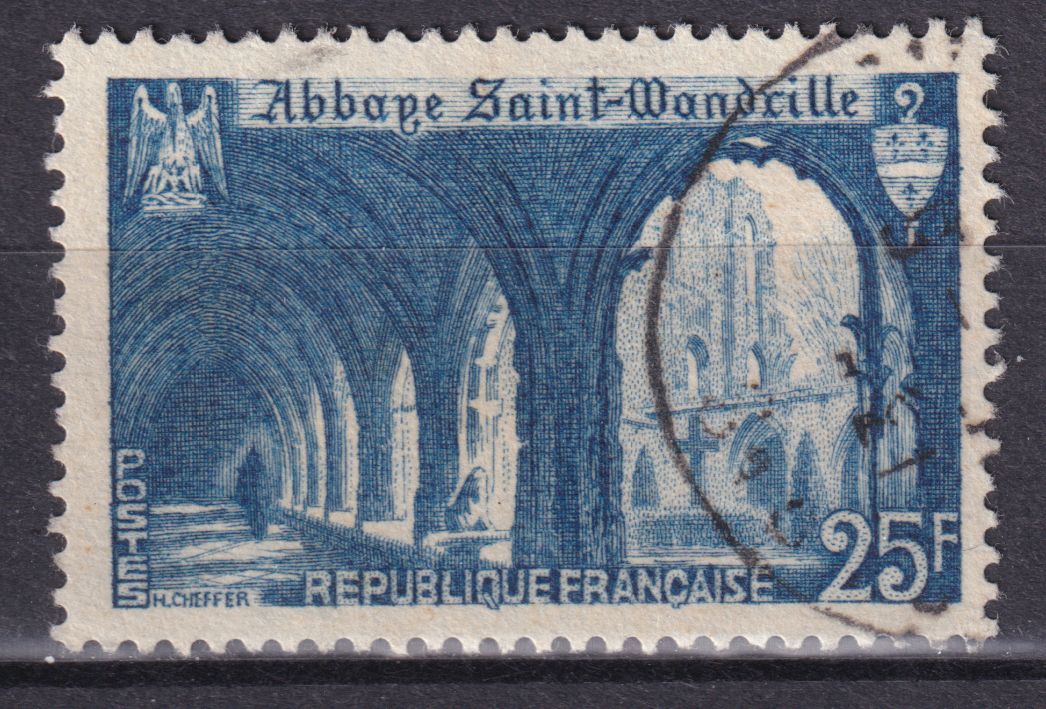 Timbre France n° 842 obl abbaye de Saint-Wandrille