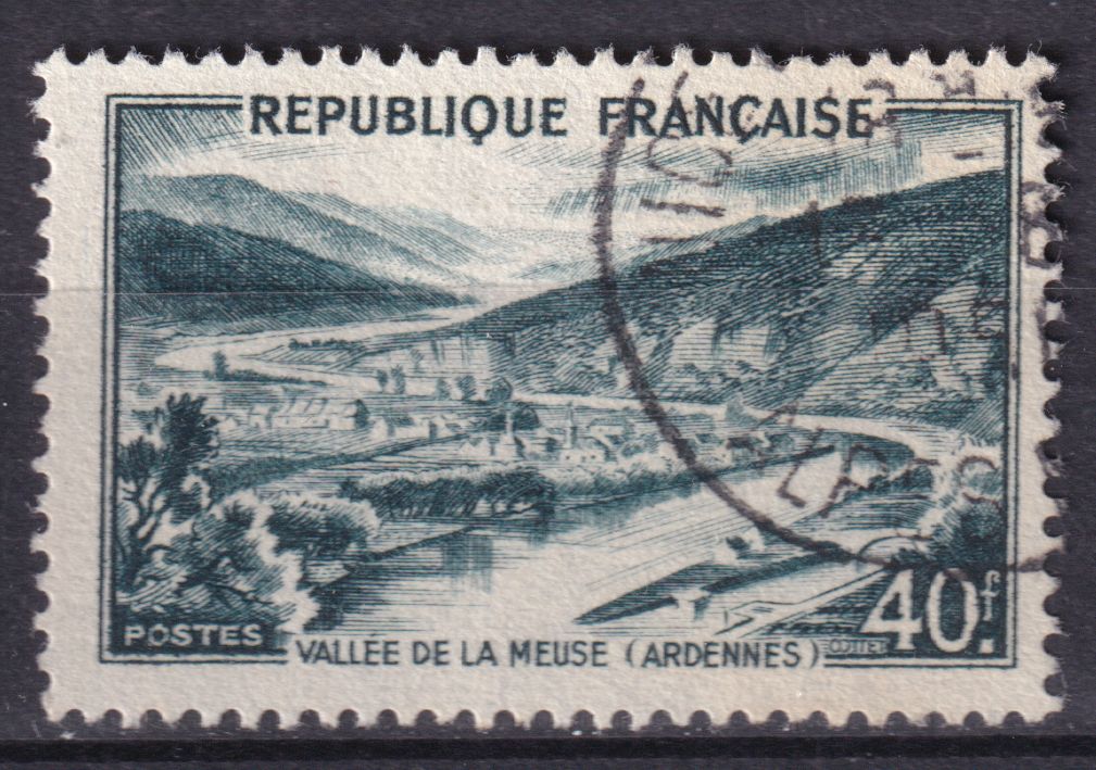 Timbre France n° 842A obl vallée de la Meuse