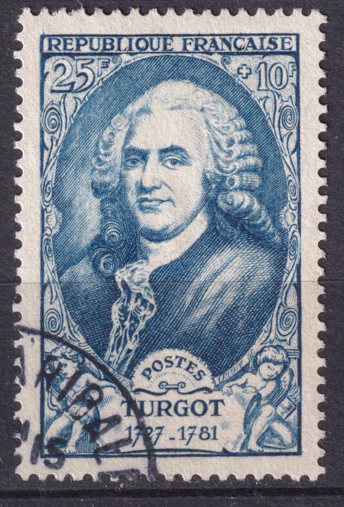 Timbre France n° 858 obl Anne Robert Jacques Turgot, baron de l'Aulne