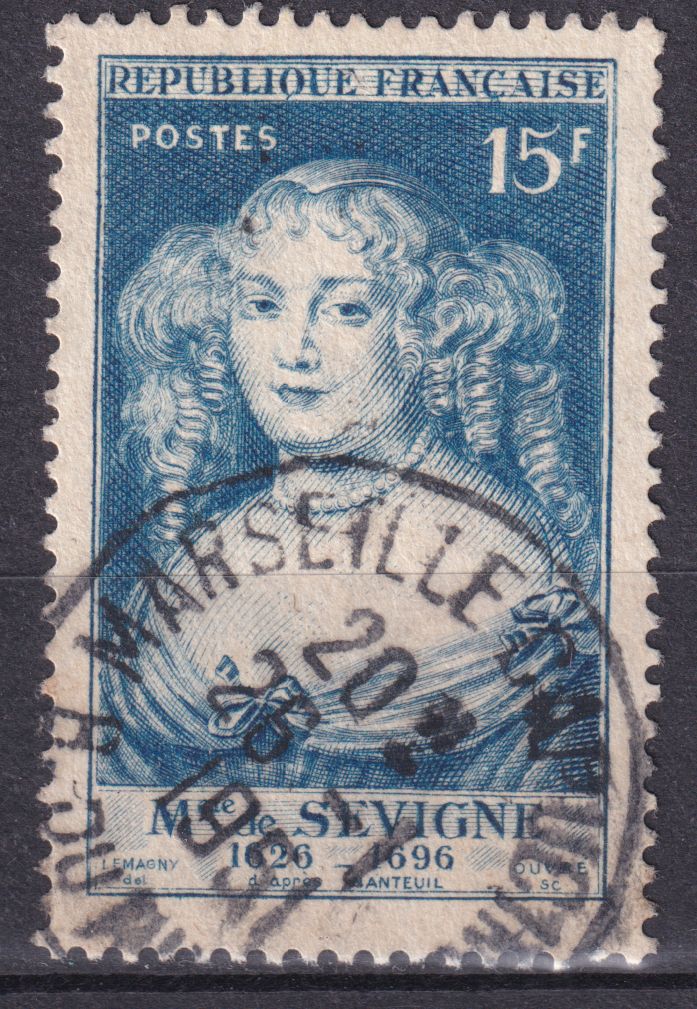Timbre France n° 874 obl madame de Sévigné par Nanteuil