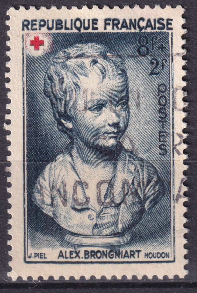 Timbre France n° 876 obl Croix rouge Brongniart enfant par Houdon