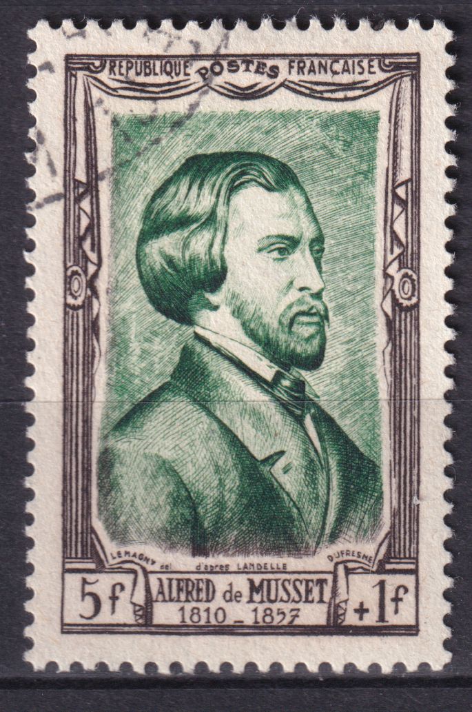 Timbre France n° 891 obl Alfred de Musset