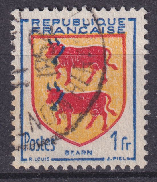 Timbre France n° 901 obl armoirie du Béarn