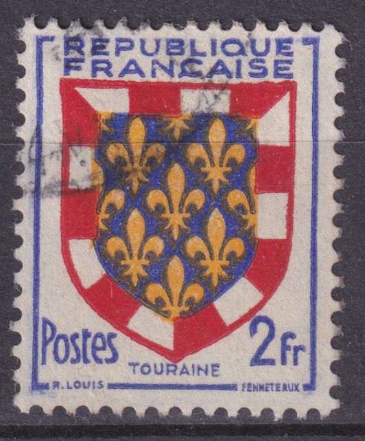 Timbre France n° 902 obl armoirie de Tourraine