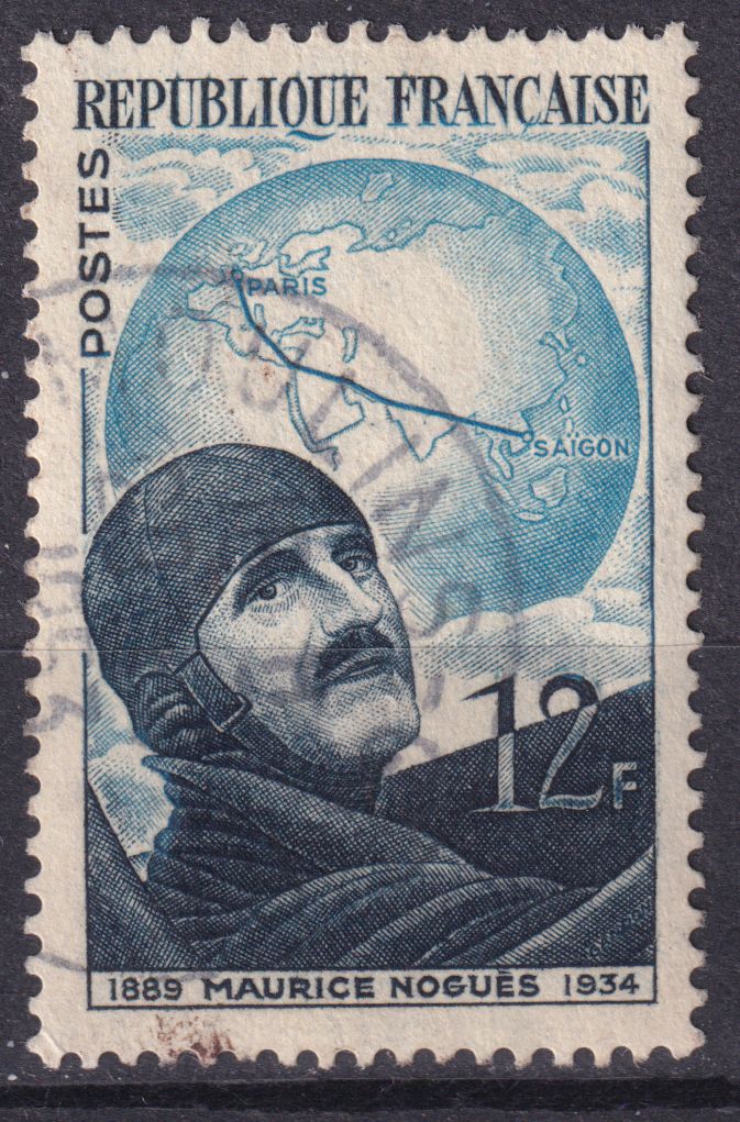Timbre France n° 907 obl l'aviateur Maurice Nogues