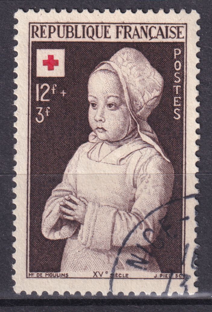 Timbre France n° 914 obl croix rouge enfant royal dauphin Charles