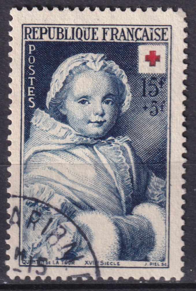 Timbre France n° 915 obl croix rouge Nicole Ricard