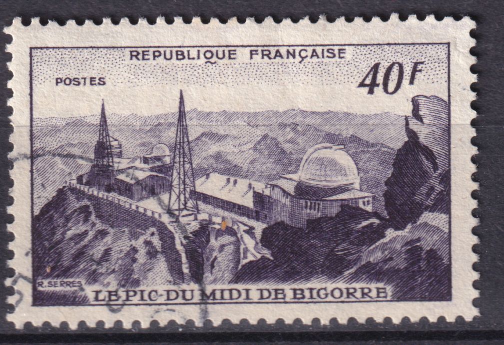 Timbre France n° 916 obl pic du Midi de Bigorre et l' observatoire