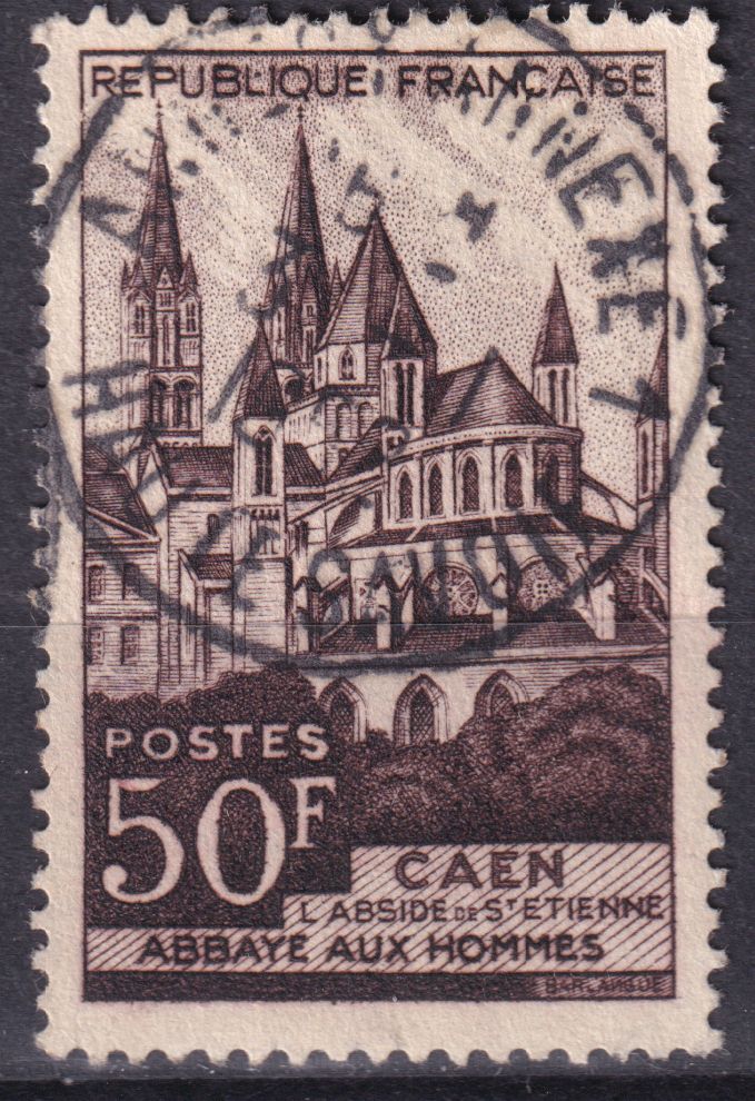 Timbre France n° 917 obl abbaye aux hommes Caen