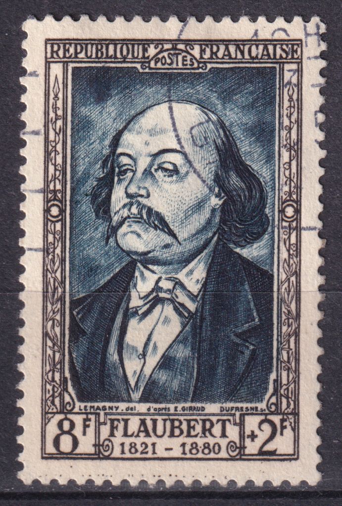 Timbre France n° 930 obl Gustave Flaubert, écrivain