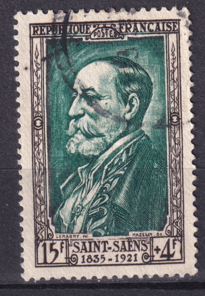 Timbre France n° 932 obl Camille St-Saens, compositeur
