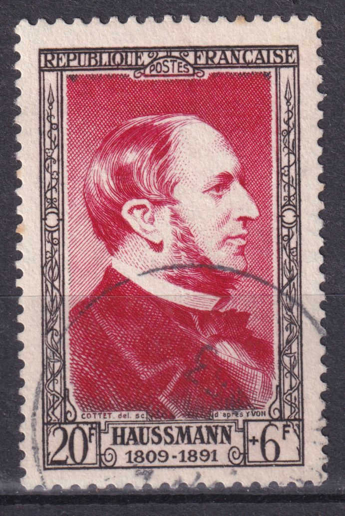 Timbre France n° 934 obl Georges Eugéne baron Haussmann, urbaniste