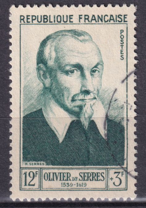 Timbre France n° 946 obl Olivier de Serres, agronome