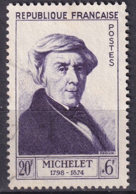 Timbre France n° 949 obl Jules Michelet, historien