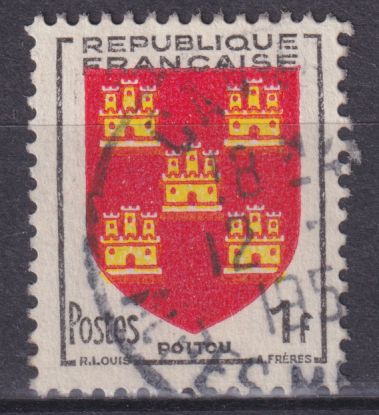 Timbre France n° 952 obl armoirie du Poitou