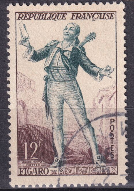 Timbre France n° 957 obl théâtre francais Figaro