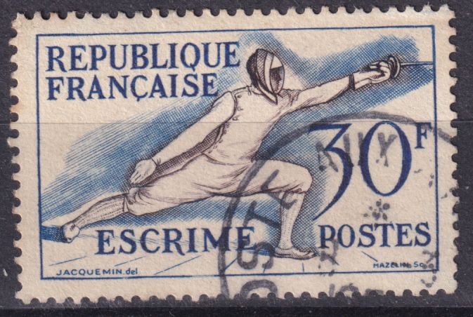 Timbre France n° 962 obl J.O d'Helsinki l'escrime