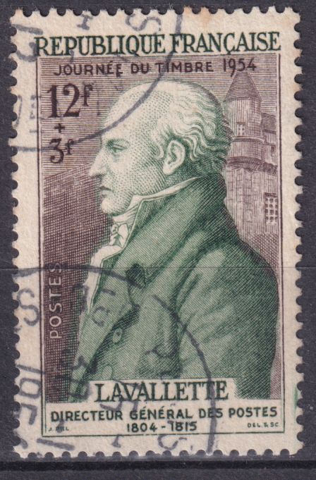 Timbre France n° 969 obl comte de La Valette, journée du timbre