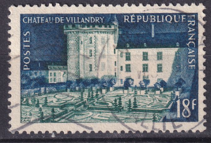 Timbre France n° 995 obl château de Villandry