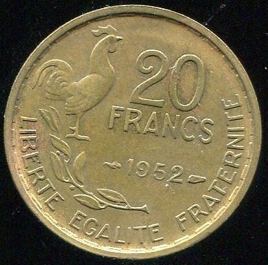 20 FRANCS GUIRAUD 1952 120802431080