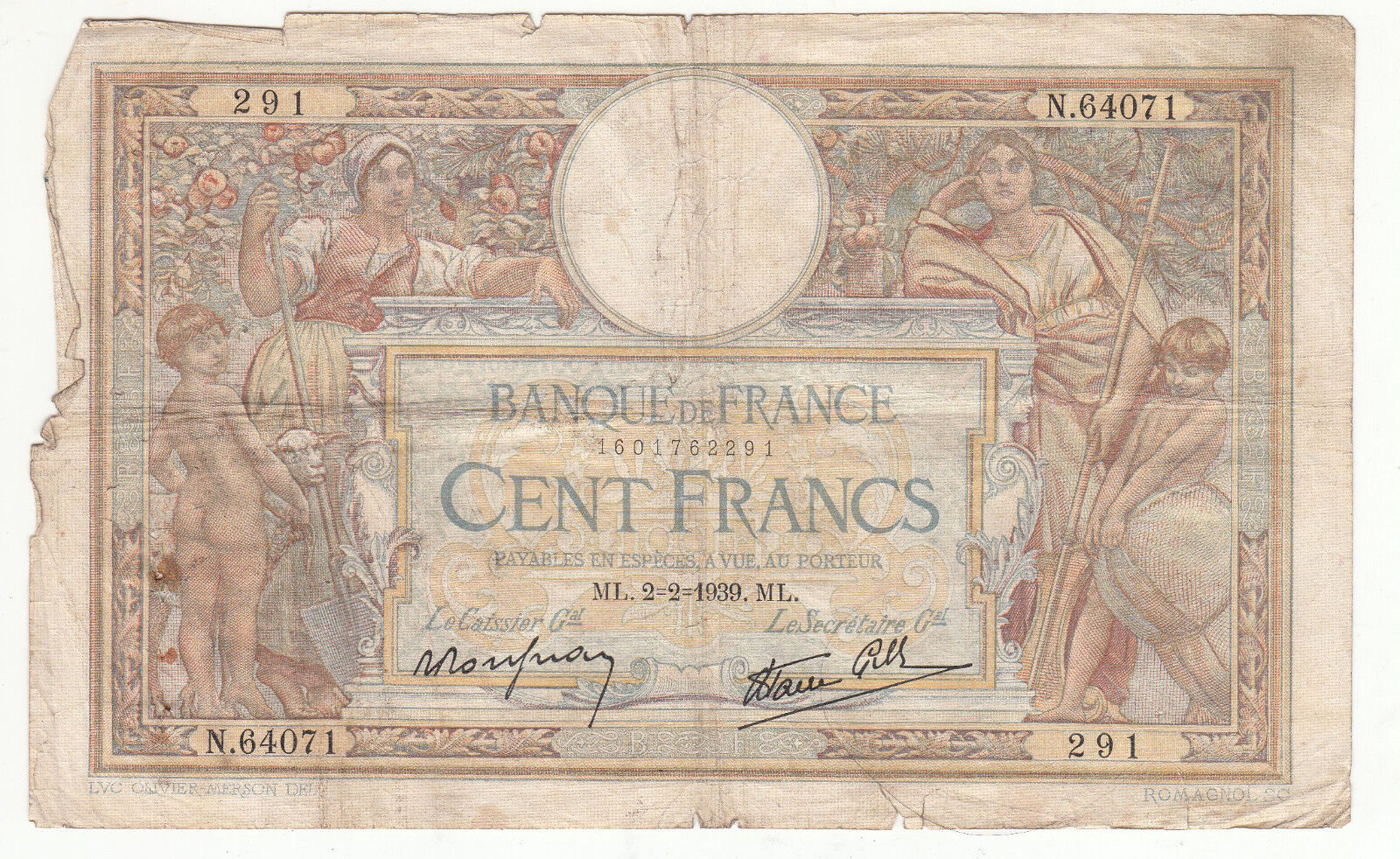 BILLET FRANCE 100 FRANCS MERSON 2 2 1939 ML 122416676550