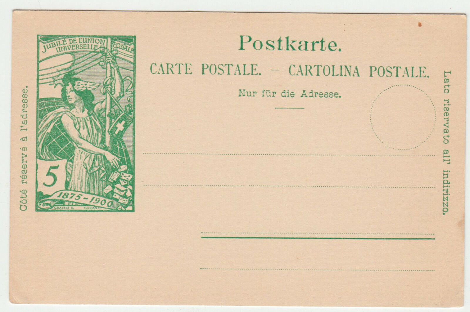 CARTE ENTIER POSTALE SUISSE 1900 124710084840