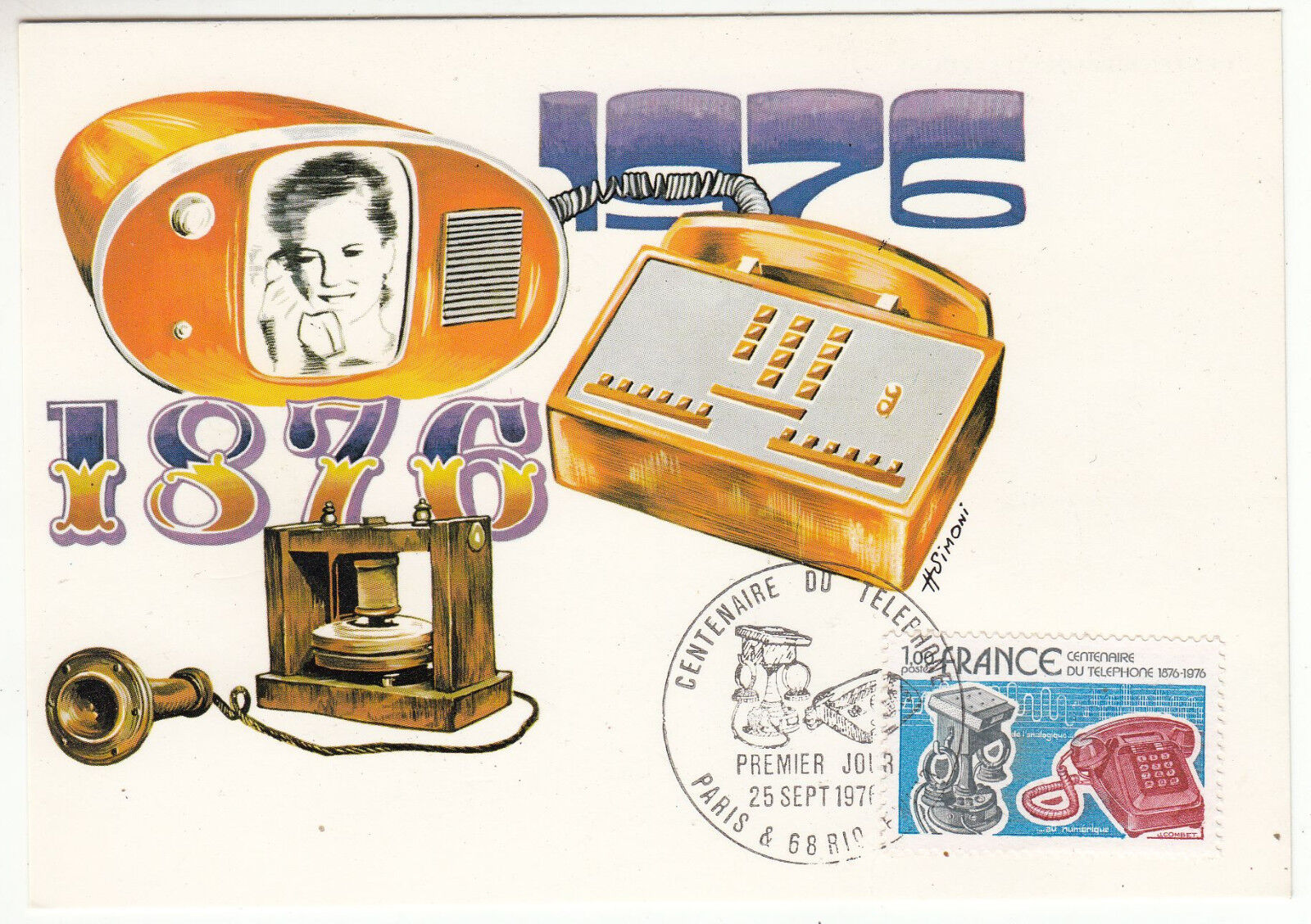 CARTE MAXIMUM FDC 1976 TIMBRE N 1905 CENTENAIRE DU TELEPHONE 122813834160