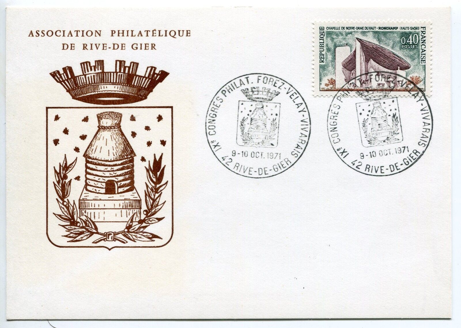 CARTE PHILATELIQUE RIVE DE GIER 1971 400738452670