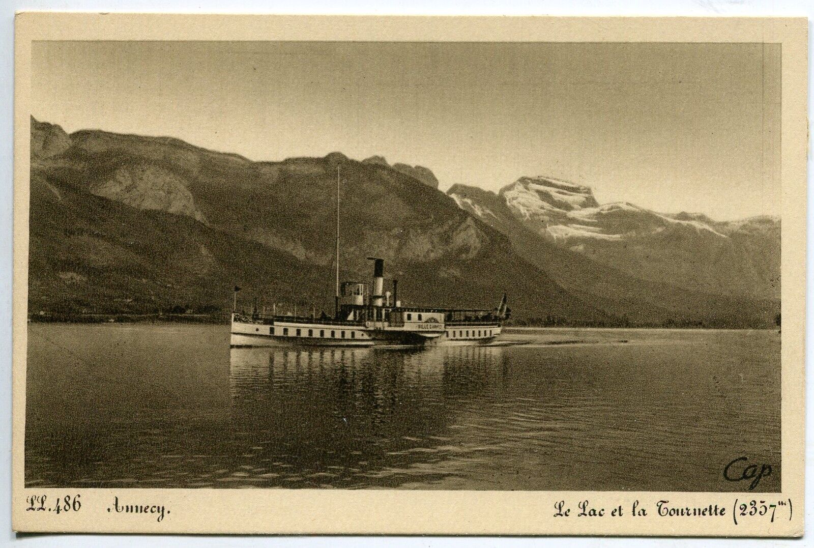 CARTE POSTALE ANNECY LE LAC ET LA TOURNETTE BATEAU 400847276140